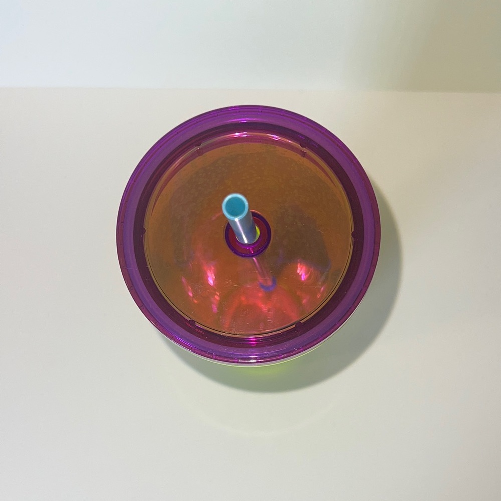 🎁 Starbucks Summer 2023 Neon Yellow Bubbleseed Purple Lid Blue Straw Tumbler 24 - Picture 5 of 7